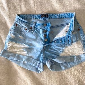Abercrombie and Fitch Light Blue Denim Shorts